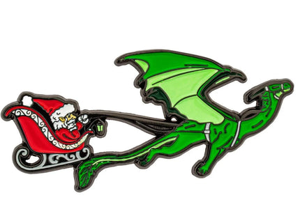 Gamers Guild AZ HYMGHO Quest's Reward Fine Art Pin - Dragon Puling Santa HYMGHO