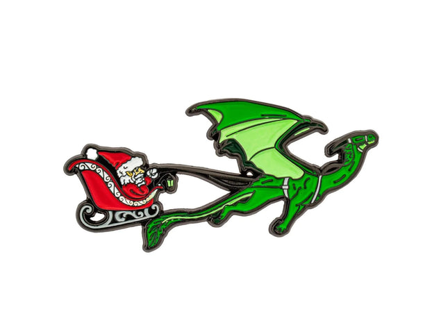 Gamers Guild AZ HYMGHO Quest's Reward Fine Art Pin - Dragon Puling Santa HYMGHO