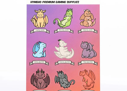 Gamers Guild AZ HYMGHO Quest's Reward Fine Art Sticker Sheet - Alignment Dragons HYMGHO