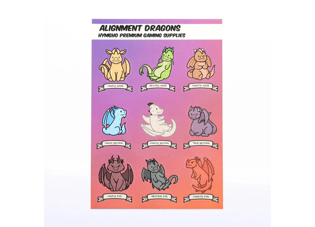 Gamers Guild AZ HYMGHO Quest's Reward Fine Art Sticker Sheet - Alignment Dragons HYMGHO