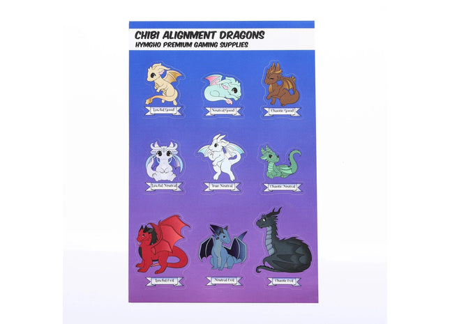 Gamers Guild AZ HYMGHO Quest's Reward Fine Art Sticker Sheet - Chibi Alignment Dragons HYMGHO