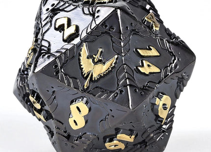 Gamers Guild AZ HYMGHO Solid Metal Paladin Class RPG Dice Set - Gunmetal w/ Gold HYMGHO