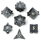 Gamers Guild AZ HYMGHO Solid Metal Paladin Class RPG Dice Set - Gunmetal w/ Gold HYMGHO