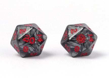 Gamers Guild AZ HYMGHO Wyrmforged Rollers - Rounded Edge 8 Piece Polyhedral Dice Set - Iron Golem HYMGHO