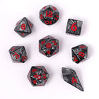 Gamers Guild AZ HYMGHO Wyrmforged Rollers - Rounded Edge 8 Piece Polyhedral Dice Set - Iron Golem HYMGHO