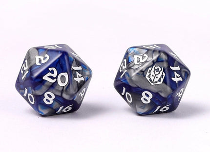 Gamers Guild AZ HYMGHO Wyrmforged Rollers - Rounded Edge 8 Piece Polyhedral Dice Set - Paladin Steel HYMGHO