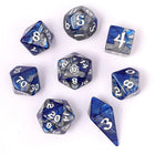 Gamers Guild AZ HYMGHO Wyrmforged Rollers - Rounded Edge 8 Piece Polyhedral Dice Set - Paladin Steel HYMGHO