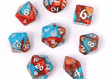 Gamers Guild AZ HYMGHO Wyrmforged Rollers - Rounded Resin Polyhedral Dice - Dragon Eye Green HYMGHO
