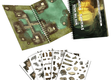 Gamers Guild AZ Into The WIlds Into the Wilds Battlemap Books - Swamps & Ruins Quartermaster Direct