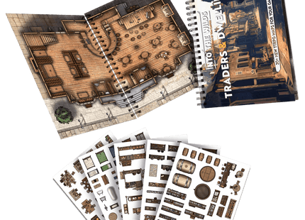 Gamers Guild AZ Into The WIlds Into the Wilds Battlemap Books - Traders & Dwellings Quartermaster Direct