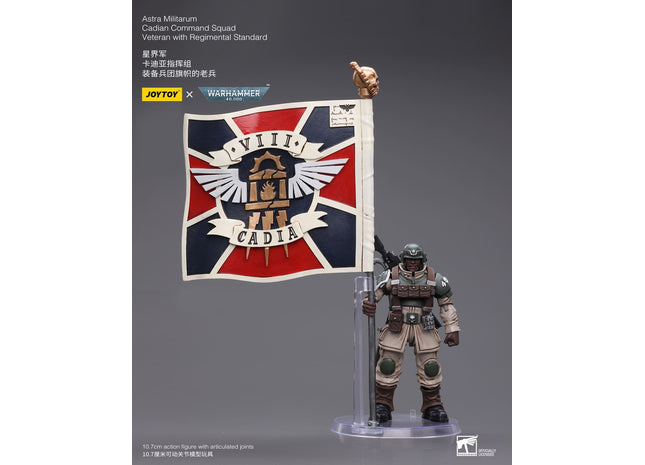 Gamers Guild AZ JoyToy JoyToy x Warhammer 40,000: Astra Militarum: Cadian Command Squad - Veteran with Regimental Standard (Pre-Order) Golden Goose Games