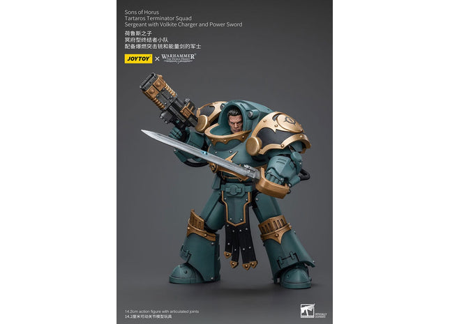 Gamers Guild AZ JoyToy JoyToy x Warhammer 40,000: Sons Of Horus Tartaros Terminator Squad Sergeant with Volkite Charger & Power Sword Discontinue