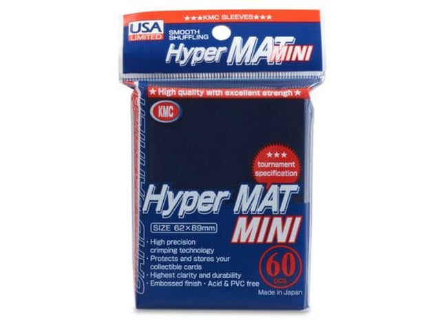 Gamers Guild AZ KMC Card Sleeves: Hyper Mat Mini Blue, USA Pack (60) Southern Hobby