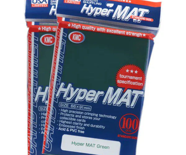 hyper mat card sleeves KMC Sleeves: Its structure is approximately 20% thicker than the standard Hyper Mat KMC Hyper Matte Black 100-count