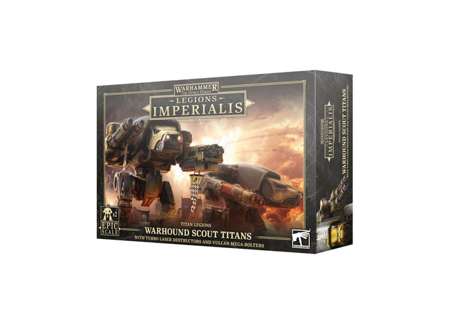 Gamers Guild AZ Legions Imperialis Warhammer Legions Legions Imperialis: Warhound Scout Titans with Turbo Laster Destructors and Vulcan Mega-Boulters (Pre-Order) Games-Workshop