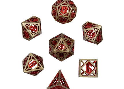 Gamers Guild AZ Let's Play Games LPG Dice: Diamond RPG Set - Gold/Red (Pre-Order) AGD