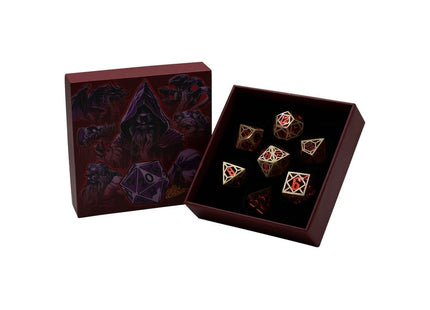 Gamers Guild AZ Let's Play Games LPG Dice: Diamond RPG Set - Gold/Red (Pre-Order) AGD