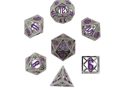 Gamers Guild AZ Let's Play Games LPG Dice: Diamond RPG Set - Silver/Purple (Pre-Order) AGD