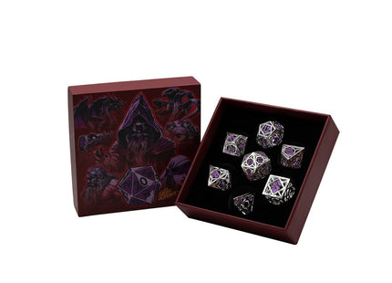 Gamers Guild AZ Let's Play Games LPG Dice: Diamond RPG Set - Silver/Purple (Pre-Order) AGD