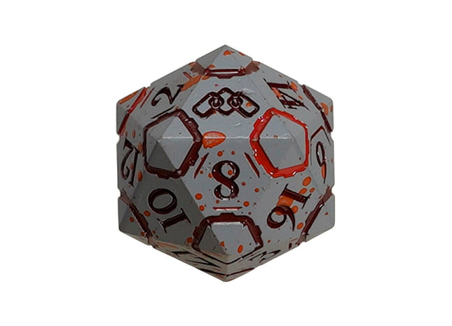 Gamers Guild AZ Let's Play Games LPG Dice: Dual D20 Advantage Set - Rogue (Blue/Pink) Warrior (Bloodied Metal) (Pre-Order) AGD