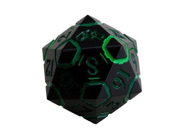 Gamers Guild AZ Let's Play Games LPG Dice: Dual D20 Advantage Set - Rogue (Green/Silver) Warrior (Black/Green) (Pre-Order) AGD