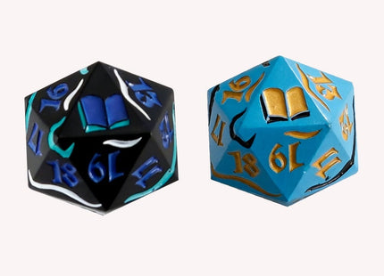 Gamers Guild AZ Let's Play Games LPG Dice: Dual Spindown Mage - Aqua/Gold Black/Blue (Pre-Order) AGD