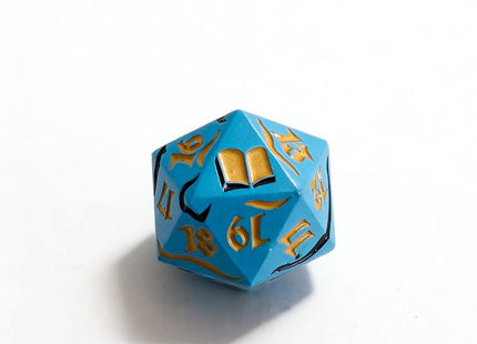 Gamers Guild AZ Let's Play Games LPG Dice: Dual Spindown Mage - Aqua/Gold Black/Blue (Pre-Order) AGD