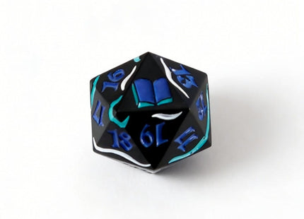 Gamers Guild AZ Let's Play Games LPG Dice: Dual Spindown Mage - Aqua/Gold Black/Blue (Pre-Order) AGD