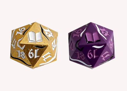 Gamers Guild AZ Let's Play Games LPG Dice: Dual Spindown Mage - Gold/White Purple/Pink (Pre-Order) AGD