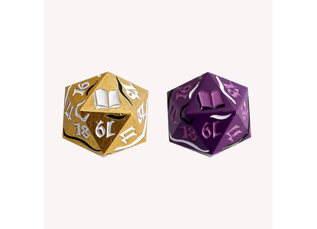 Gamers Guild AZ Let's Play Games LPG Dice: Dual Spindown Mage - Gold/White Purple/Pink (Pre-Order) AGD