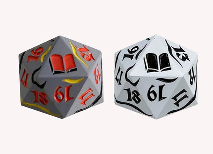 Gamers Guild AZ Let's Play Games LPG Dice: Dual Spindown Mage - White/Black Silver/Orange (Pre-Order) AGD