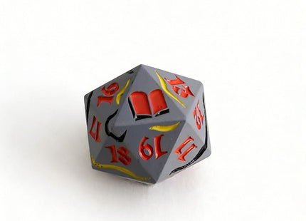 Gamers Guild AZ Let's Play Games LPG Dice: Dual Spindown Mage - White/Black Silver/Orange (Pre-Order) AGD