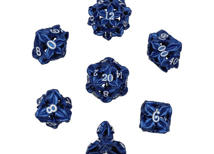 Gamers Guild AZ Let's Play Games LPG Dice: Leaf RPG Set - Blue/White (Pre-Order) AGD