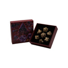 Gamers Guild AZ Let's Play Games LPG Dice: Leaf RPG Set - Gold/Red (Pre-Order) AGD