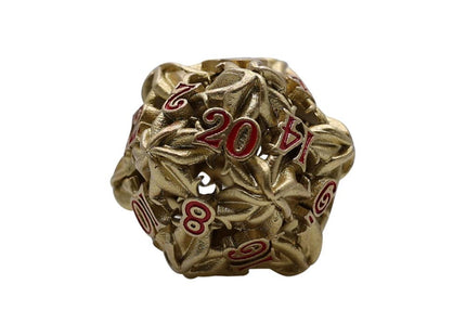 Gamers Guild AZ Let's Play Games LPG Dice: Leaf RPG Set - Gold/Red (Pre-Order) AGD