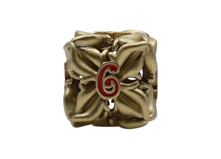 Gamers Guild AZ Let's Play Games LPG Dice: Leaf RPG Set - Gold/Red (Pre-Order) AGD