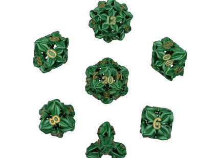Gamers Guild AZ Let's Play Games LPG Dice: Leaf RPG Set - Green/Gold (Pre-Order) AGD