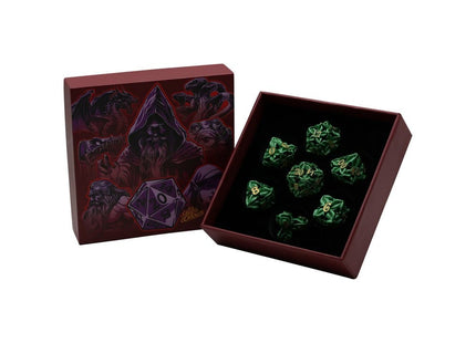 Gamers Guild AZ Let's Play Games LPG Dice: Leaf RPG Set - Green/Gold (Pre-Order) AGD