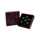 Gamers Guild AZ Let's Play Games LPG Dice: Leaf RPG Set - Green/Gold (Pre-Order) AGD