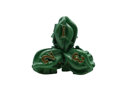 Gamers Guild AZ Let's Play Games LPG Dice: Leaf RPG Set - Green/Gold (Pre-Order) AGD
