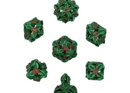 Gamers Guild AZ Let's Play Games LPG Dice: Leaf RPG Set - Green/Red (Pre-Order) AGD