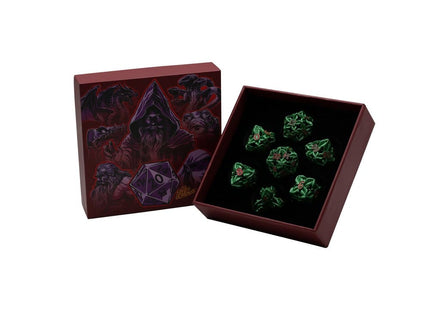 Gamers Guild AZ Let's Play Games LPG Dice: Leaf RPG Set - Green/Red (Pre-Order) AGD