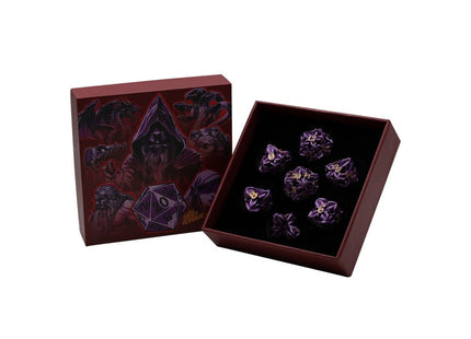 Gamers Guild AZ Let's Play Games LPG Dice: Leaf RPG Set - Purple/Gold (Pre-Order) AGD