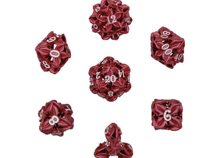 Gamers Guild AZ Let's Play Games LPG Dice: Leaf RPG Set - Red/White (Pre-Order) AGD
