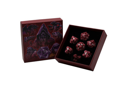 Gamers Guild AZ Let's Play Games LPG Dice: Leaf RPG Set - Red/White (Pre-Order) AGD