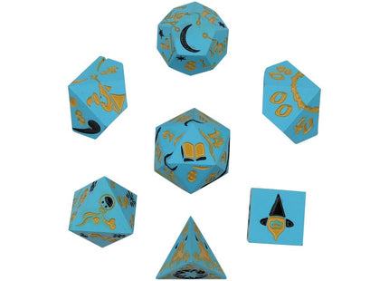 Gamers Guild AZ Let's Play Games LPG Dice: Mage RPG Set - Aqua/Gold (Pre-Order) AGD