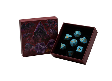 Gamers Guild AZ Let's Play Games LPG Dice: Mage RPG Set - Aqua/Gold (Pre-Order) AGD