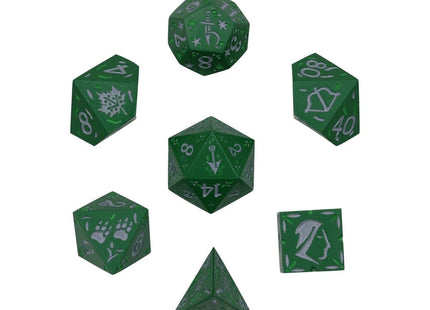 Gamers Guild AZ Let's Play Games LPG Dice: Rogue RPG Set - Green/Silver (Pre-Order) AGD