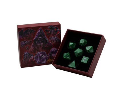 Gamers Guild AZ Let's Play Games LPG Dice: Rogue RPG Set - Green/Silver (Pre-Order) AGD