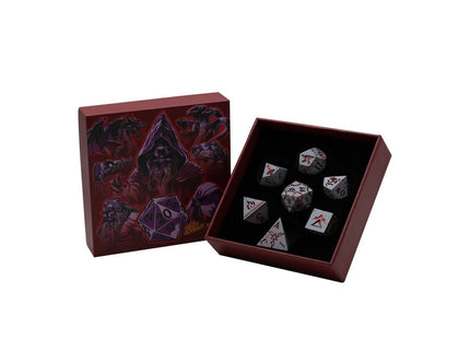 Gamers Guild AZ Let's Play Games LPG Dice: Warrior RPG Set - Bloodied Metal (Pre-Order) AGD